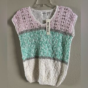 NWT- Star Group Women's Sleeveless Crocheted Top Size Small